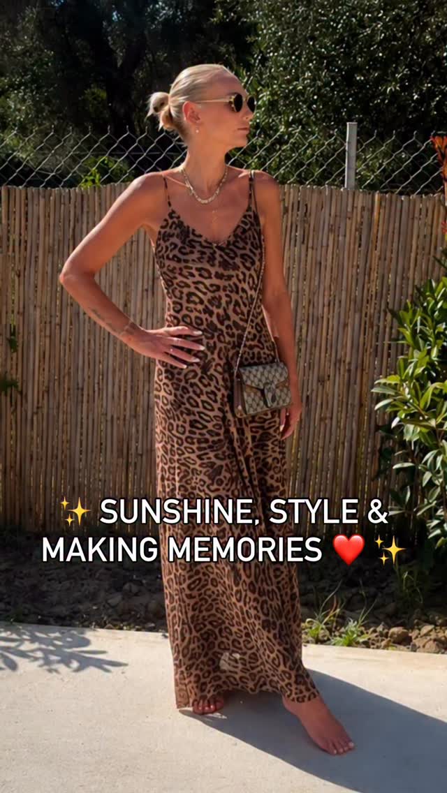Leopard print slip dress on Instagram